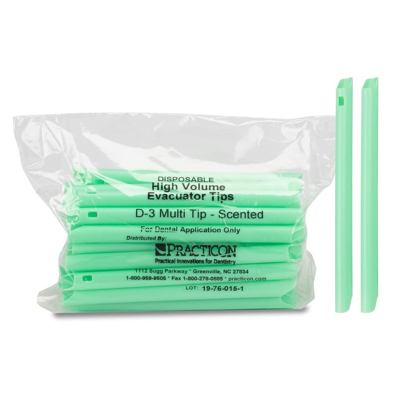 Practicon Vanilla Mint Max-Vac Evacuator Tips, Dental High Volume Evacuator Disposable Tip, 50 Pack - Image 1